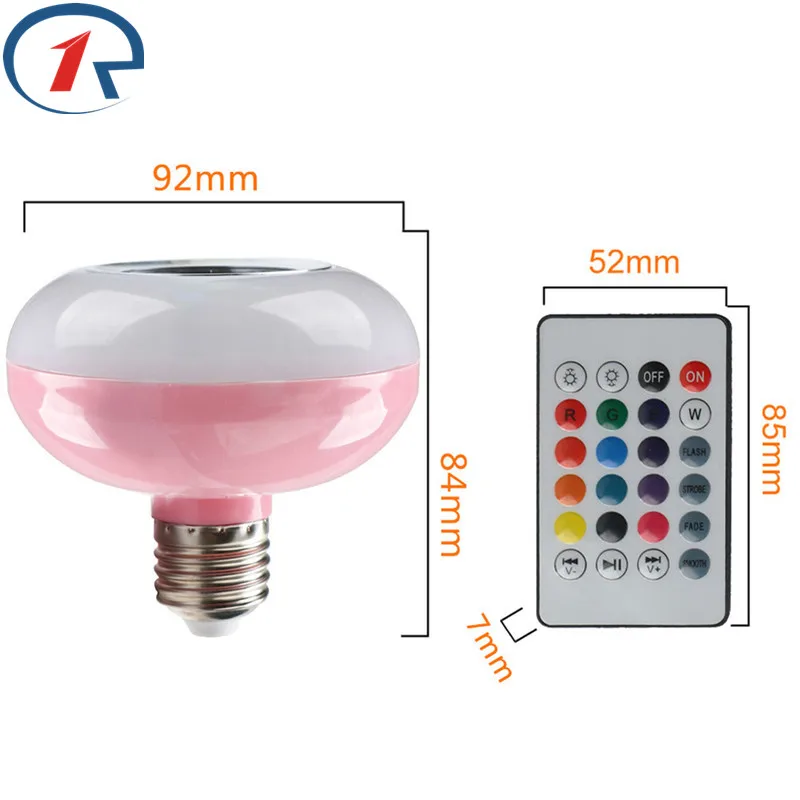 ZjRight E27 RGBW умная Светодиодная лампа Беспроводная Bluetooth музыкальная колонка с
