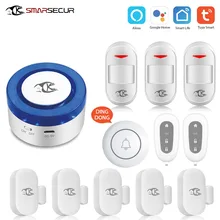 Беспроводная сигнализация наборы сирен система безопасности автоматический набор работает для умной жизни приложение управления совместимый с Alexa google home
