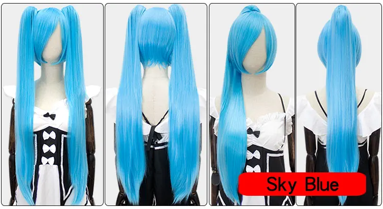 Hsiu 80cm Long Staight Ponytail Clip Cosplay Wig High Temperature Fiber Synthetic Wigs Anime Party 14 Color -Zentai shop online