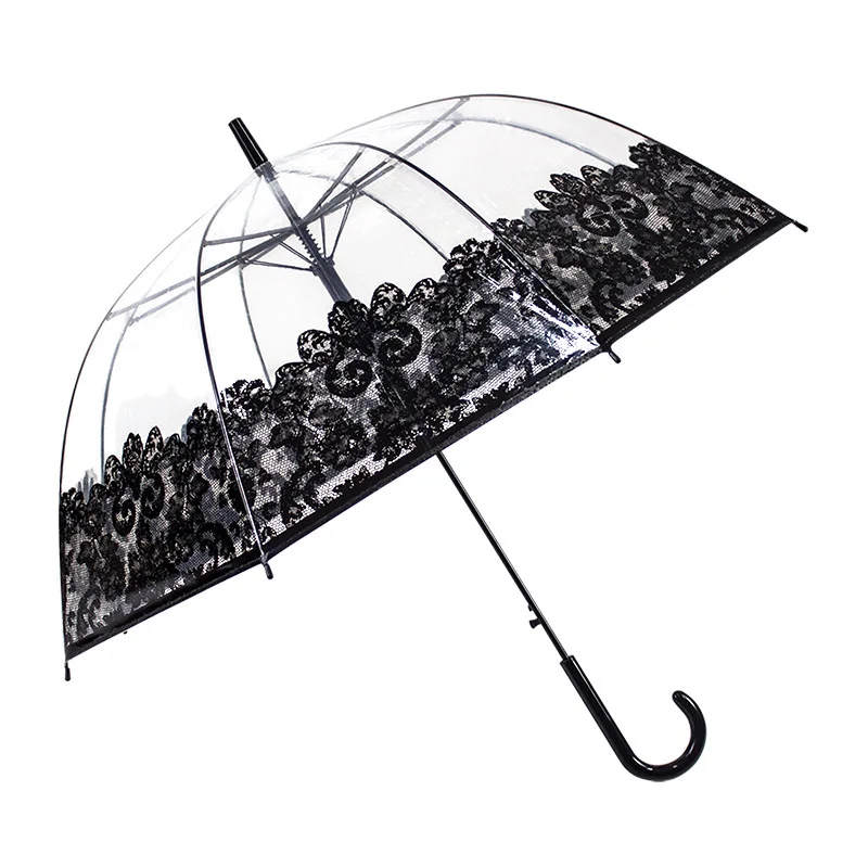 

Cage Transparent Umbrella Custom Long Handle Thick Poe Apollo Umbrella Plastic Transparent All-Weather Umbrella Additive Logo