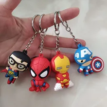 12 шт Мультяшные Популярные Мстители Бэтмен Человек-паук Смешанные 3D брелки для ключей сумка Подвеска подарки вечерние сувениры