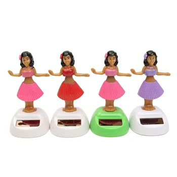 

AINY-4x Solar Powered Dancing Hula Girl Swinging Bobble Toy Gift For Car Decoration
