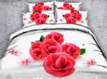 

3d floral printed edding set queen size 4pcs duvet cover kids girls adult bedroom decor twin king full white gift bedlinen brief