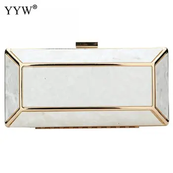

YYW Women Shoulder Clutch Bag Punk Style Acrylic Day Clutches Women Evening Bag Purse Party Crossbosy Handbag Bolsa Feminina
