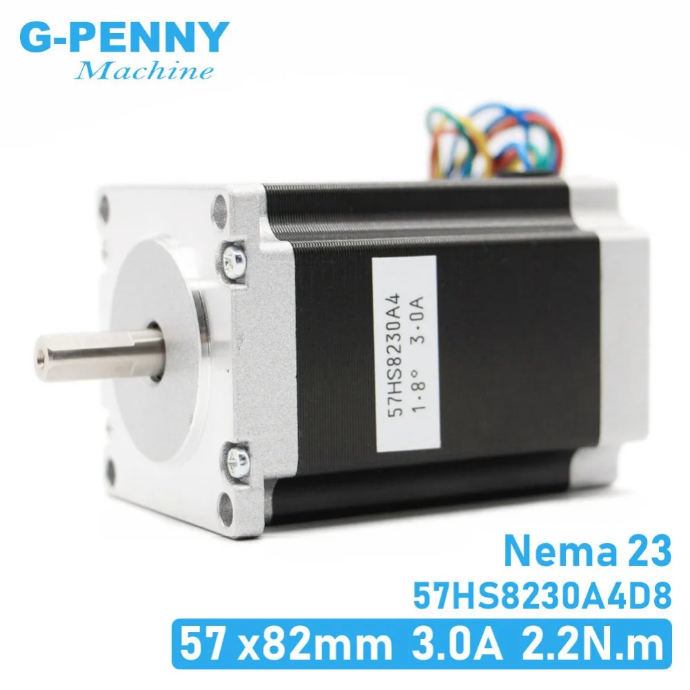 NEMA 23 ЧПУ шаговый двигатель 57x82 мм 3A 2.2N.m D = 8 мм 6,35 мм 315Oz-in Nema23 ЧПУ Маршрутизатор Гравировальный фрезерный станок 3D принтер