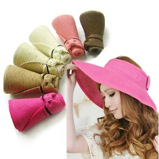 Women Beach sun visor cap straw hat woman summer free shipping | Тематическая одежда и униформа