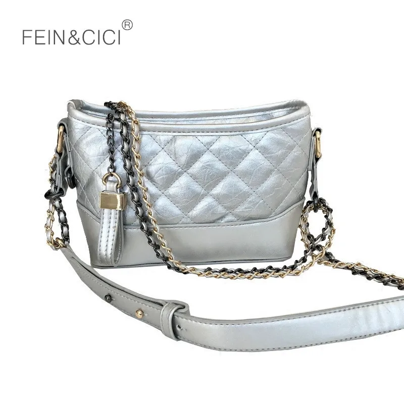 

Chains bag quilted messenger bag luxury brand women crossbody hobos handbag white pink green silver black red 2018 new