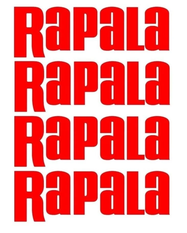 

For 1Set Rapala Decals set 4 Bass Catfish Trout Lure Hooks Sticker Swimbait Windshield Car Styling