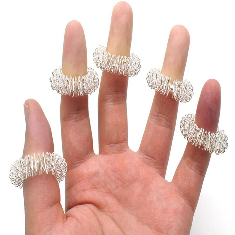 10 шт. массажное акупунктурное кольцо на палец, инструменты для ухода за здоровьем, Акупрессура, массажер для рук, помогает уснуть, расслабляет пальцы, фитнес-Аксессуары