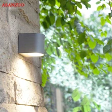 2 шт. напольный светодиодный настенный светильник водонепроницаемый алюминиевый крыльцо огни одиночные двойные головки садовый коридор декоративные настенные светильники