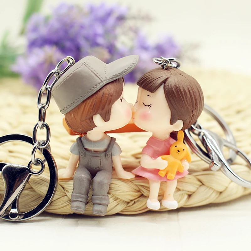 3d Cute Kiss Baby Couple Key Chain Lovers Gift Trinket Lovely Pvc