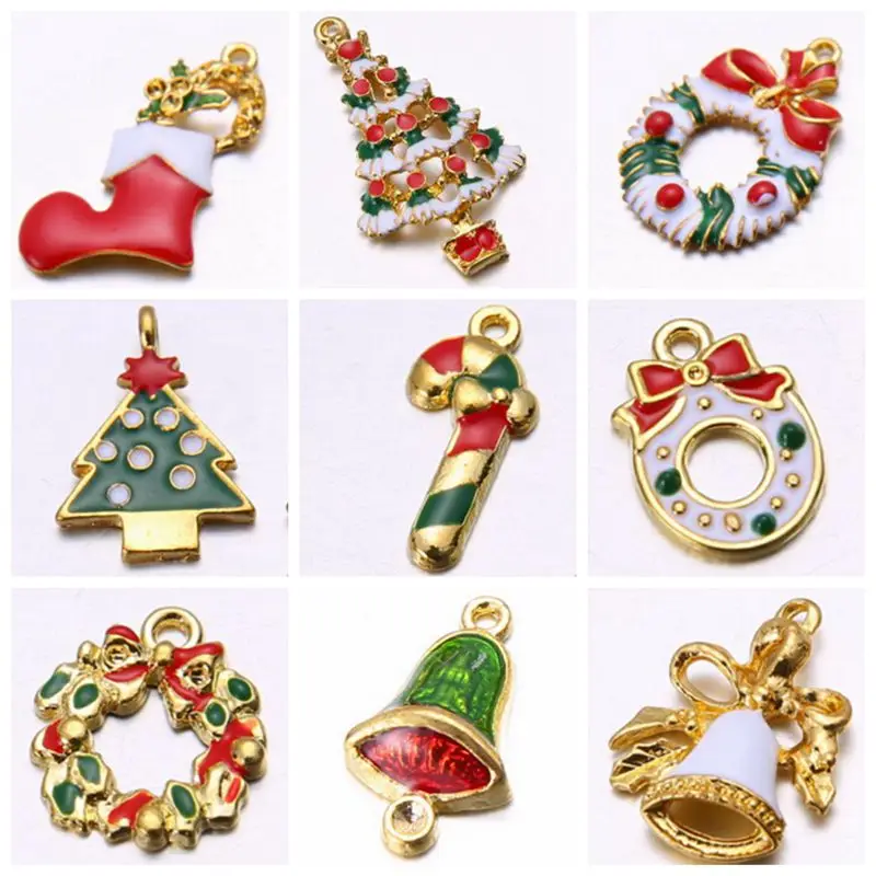 Buy Rinhoo Gold Charms Mix Unique Enamel Christmas