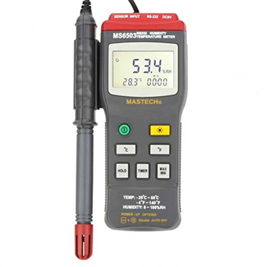 

Selling Mastech Ms6503 3 1/2 Digital Thermo Hygrometer Thermometers Temperature Humidity Meter Tester W Timer & Rs232 Interface