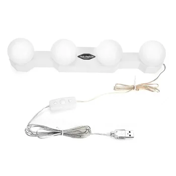 

4 Bulb USB Night Lamp LED Vanity Mirror Lights Kit with Dimmable Light Bulbs Lighting Fixture Strip for Makeup Vanity Table Set