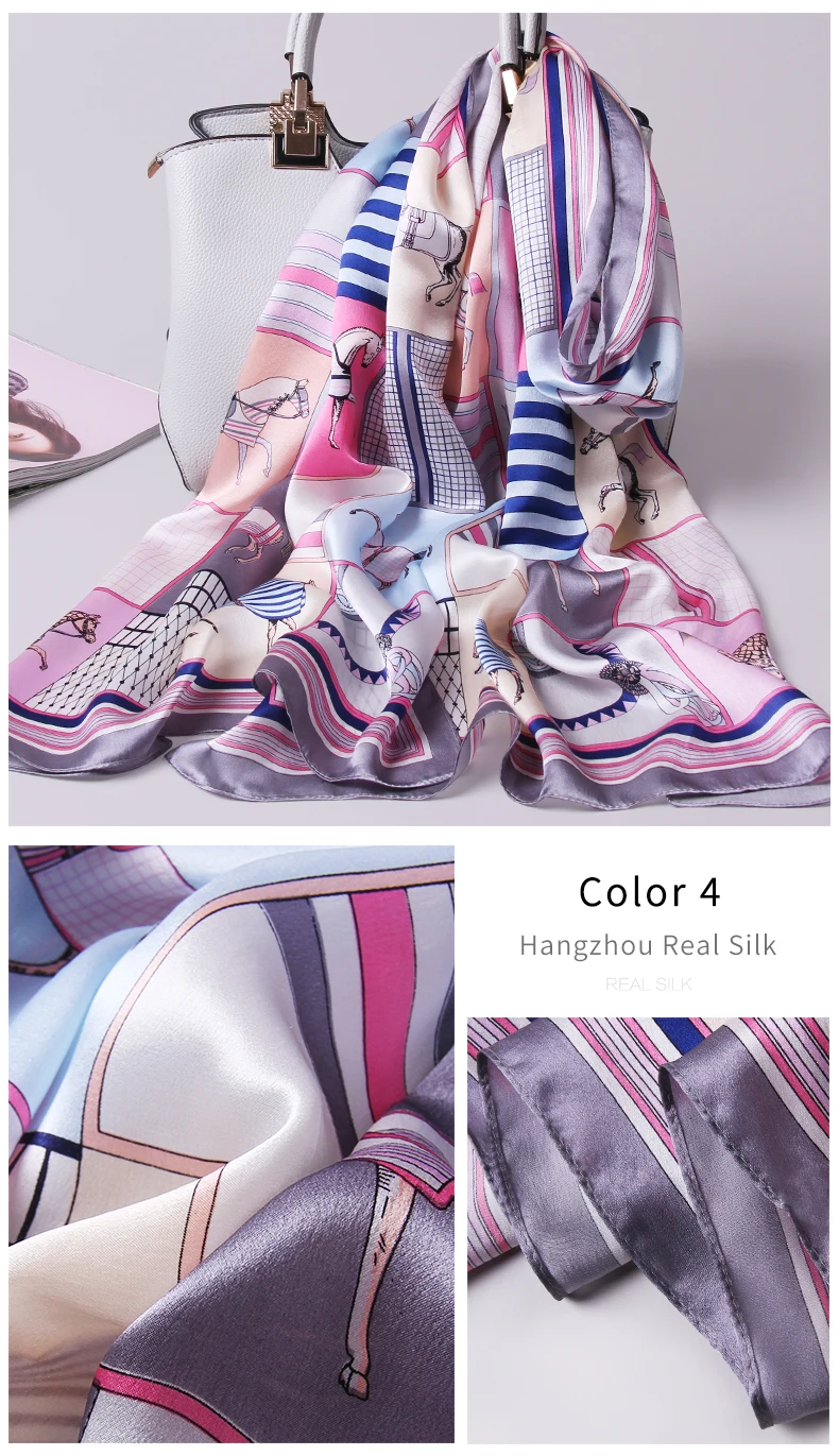 Чистый Шелковый шарф женский натуральный шелк из Ханчжоу обертывания для женщин шали с принтом винтажные шарфы шелковый натуральный платок для женщин