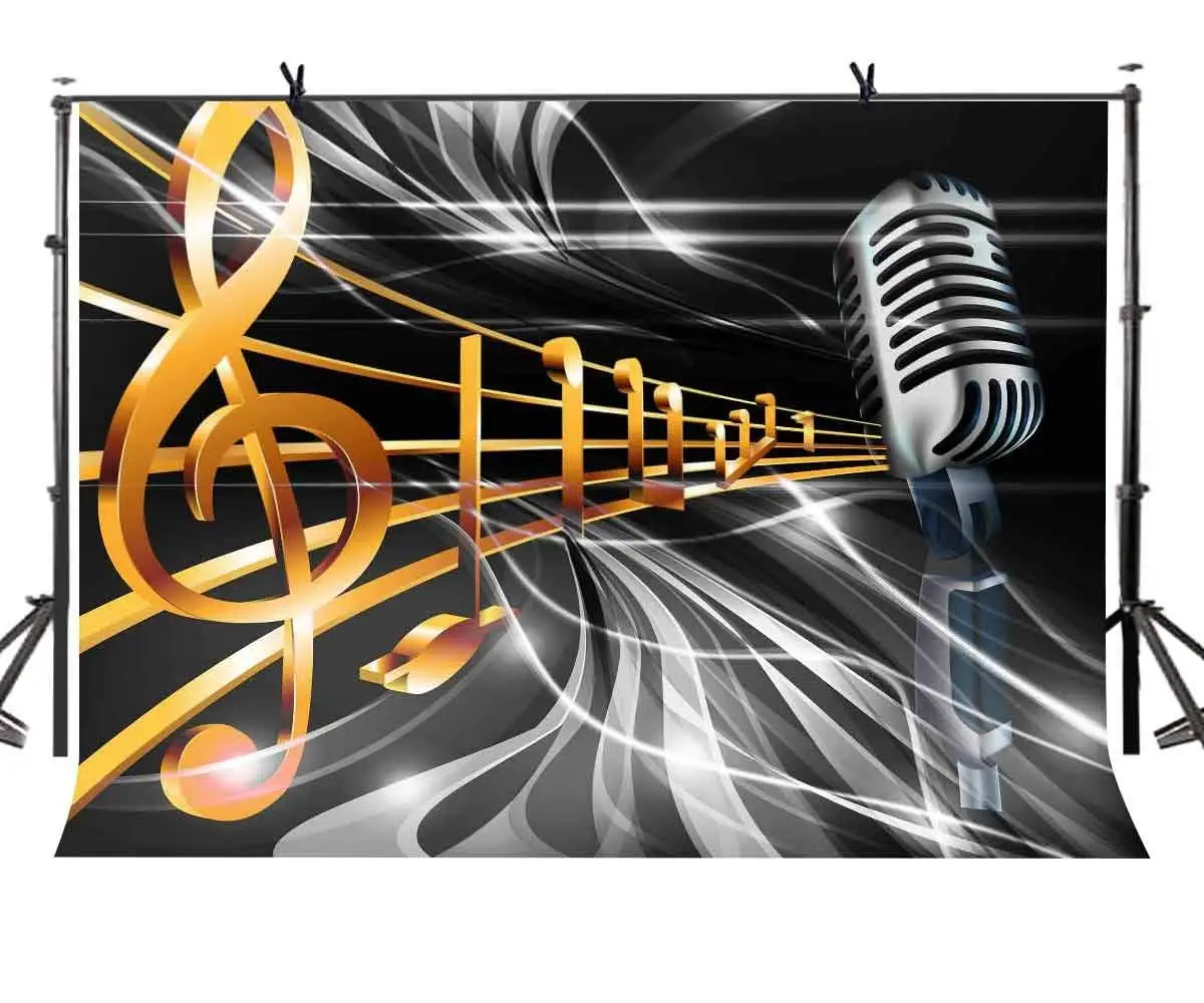 

7x5ft Dream Music Backdrop Dream Music Symbol Microphone Photography Background and Dream Music Party Backdrop Props