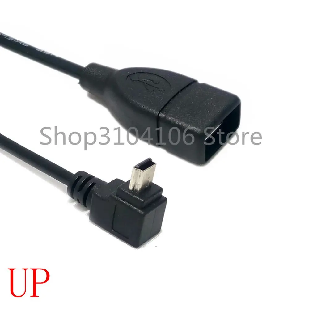 Мини USB к otg адаптер Mini 5Pin A/F OTG хост кабель под углом 90 градусов для HTC Samsung Moto