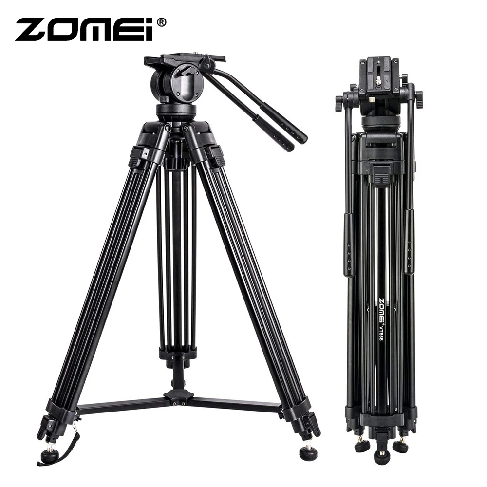 Zomei видео штатив VT666 с профессиональной 360 градусов жидкости демпфирования головки и подходит для панорамной съемки DSLR видеокамеры