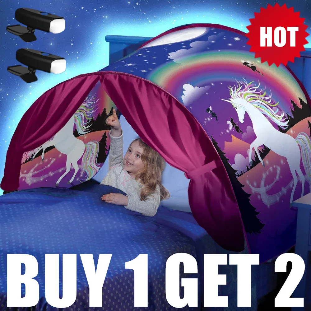 Купите 1 тент GE 2 светодиодный лучший подарок для детей, детские палатки для сна с 2 светлыми двойными размерами, Детские Зимние Волшебные леса чудес