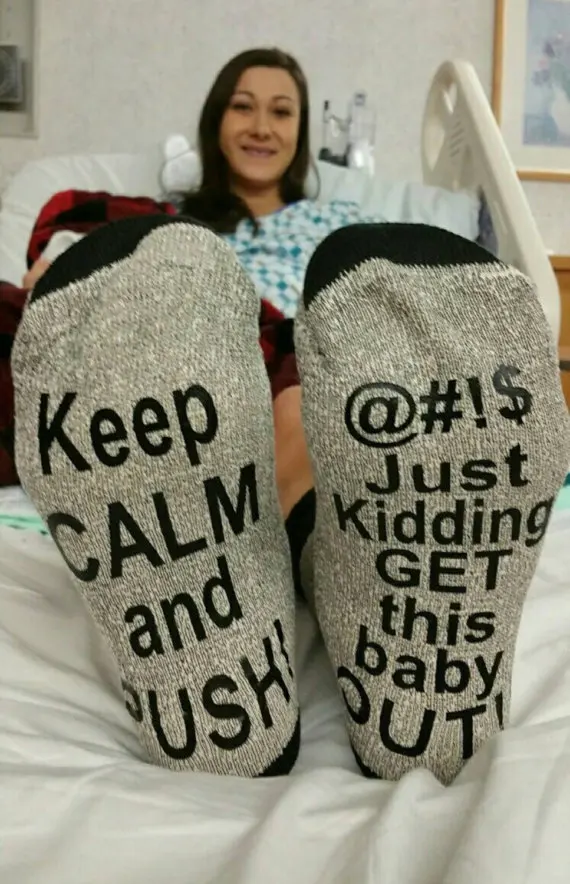 2018 Men Women Funny Socks words Printed Pregnant women socks Letter