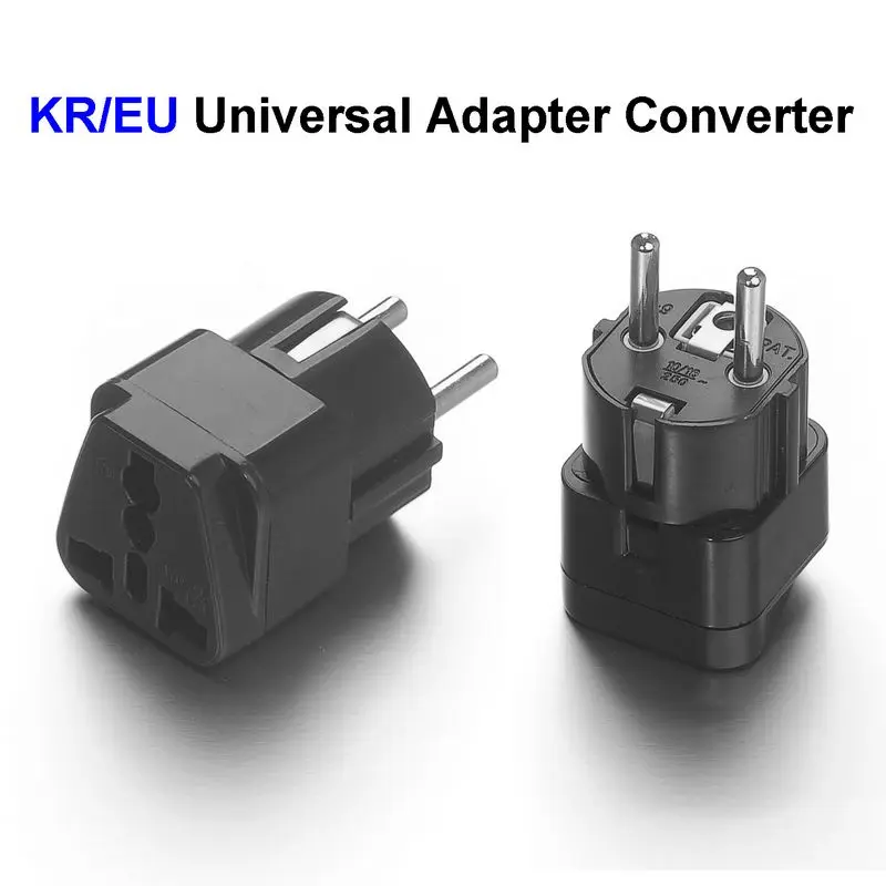 200pcs High Quality Universal EU South Korea Plug Adapter Converter US UK To European AC Travel