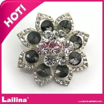 

Blcak/Silver Rhinestone Button For Garment Shoes Hair