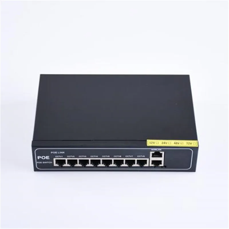 ANDDEAR-BO7 48 v 8 Порт gigabit Неуправляемый коммутатор POE 8*10/100 mbps POE poort; 2*10/100/1000 Мбит/с до ссылка poort; NVR poort