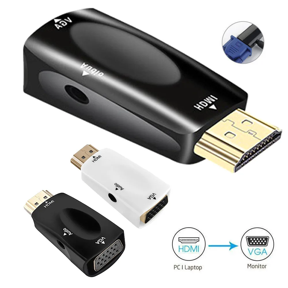 EPULA 1080P HDMI папа к VGA Женский адаптер видео конвертер 3 5 мм аудио выход кабель для