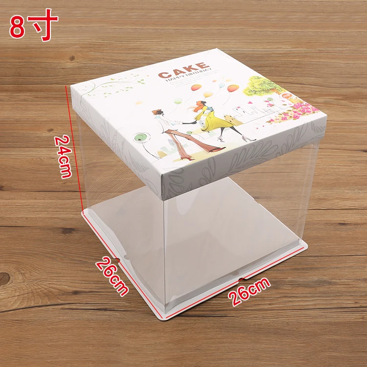5 комплектов, 10 дюймов, L, 31,1X31,1X31,1 см, Подарочная коробка для торта на день рождения, коробка для свадебного торта, домашняя прозрачная маленькая квадратная коробка