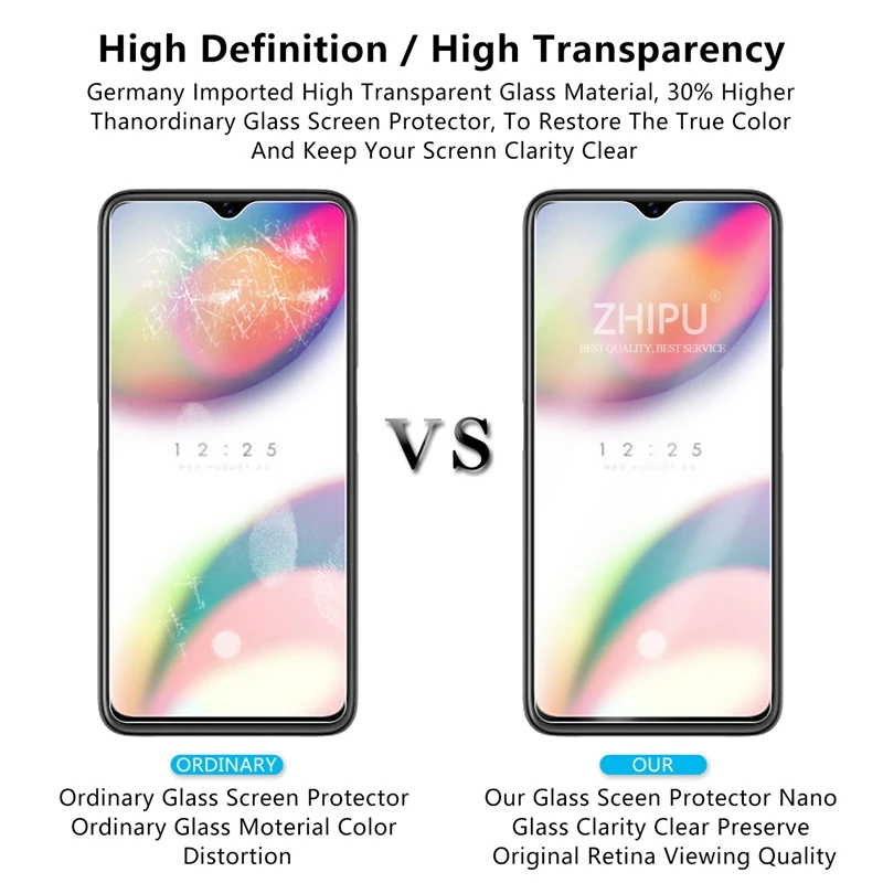 2 шт закаленное стекло для OPPO Reno Z протектор экрана 2.5D 9H Премиум Закаленное