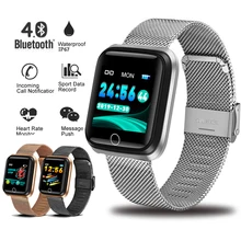 LIGE New Smart Bracelet IP67 Waterproof Fitness Tracker Heart Rate Monitor Pedometer gold-plated Strap Smart Electronic Clock
