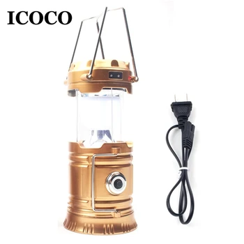 

ICOCO LED Portable Camping Lantern Solar Powered Flashlights LED Rechargeable Hand Lamp for Hiking Camping Outdoor Emergency