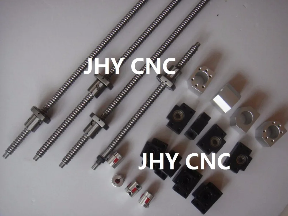 

4 Lead Screws ballscrews 2505-600/800/1000/1000mm+4bk/bf12+4 ballnu Housings +4 coulpers cnc router