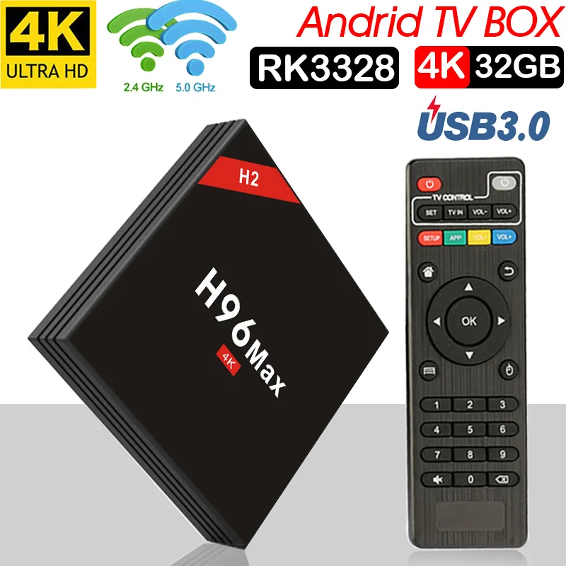 H96 MAX H2 Smart TV Android 7.1 RK3328 4 GB RAM 32 GB ROM Set Top Box HDR10 USB3.0 24g/5G WiFi bt 4.0 4K Media Player