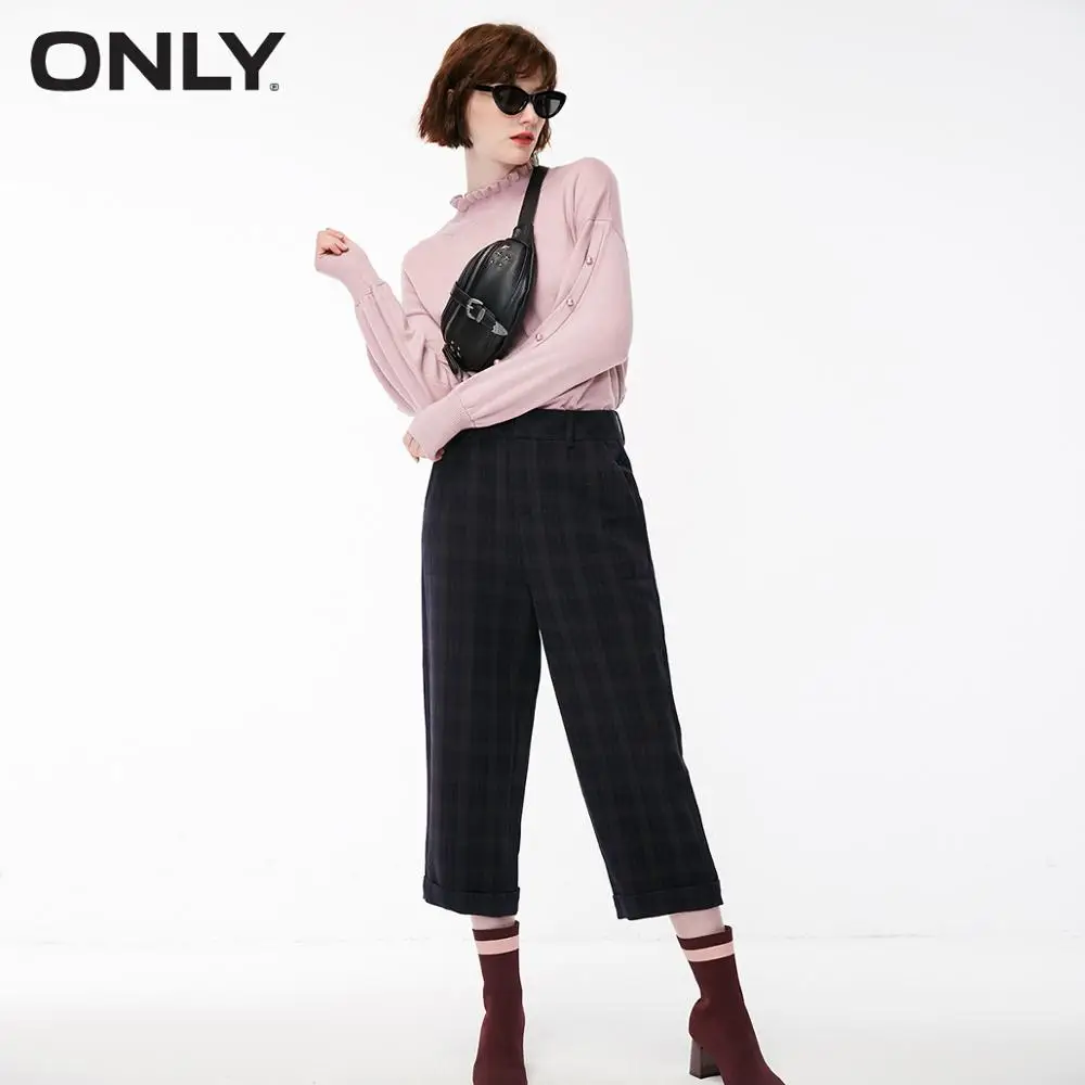 ONLY Summer Women's Plaid Rolled Capri Pants |11846J501