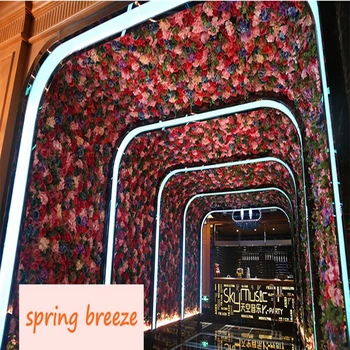 

12pcs/lot High Density Graduated Color Artificial Flower Wall 1.8x1.6cm Silk Rose Gradation for Wedding Background Decoration