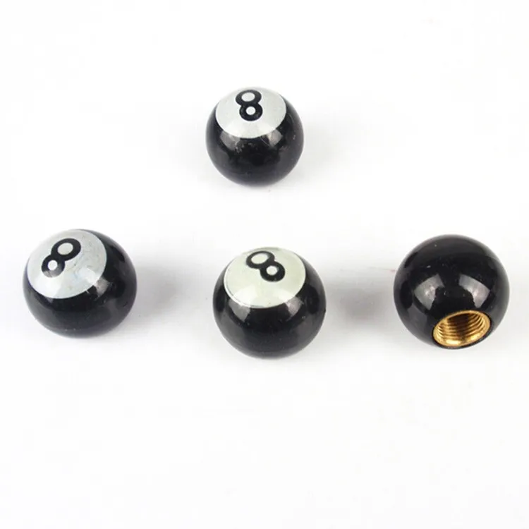 US $1.09 16% OFF|Ball Tire Valve Caps 4pcs Universal uto Car Truck Mountain  Bike Billiards Pool 8 Ball Tire Tyre Air Valve Stem Caps Wheel Rims-in ... - 