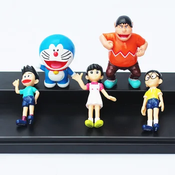 

5Pcs/Set 5~7cm Doraemon PVC Figure Toy Model Dolls Nobita Nobi Shizuka Minamoto Takeshi Goda Dorami Doranikov Toys