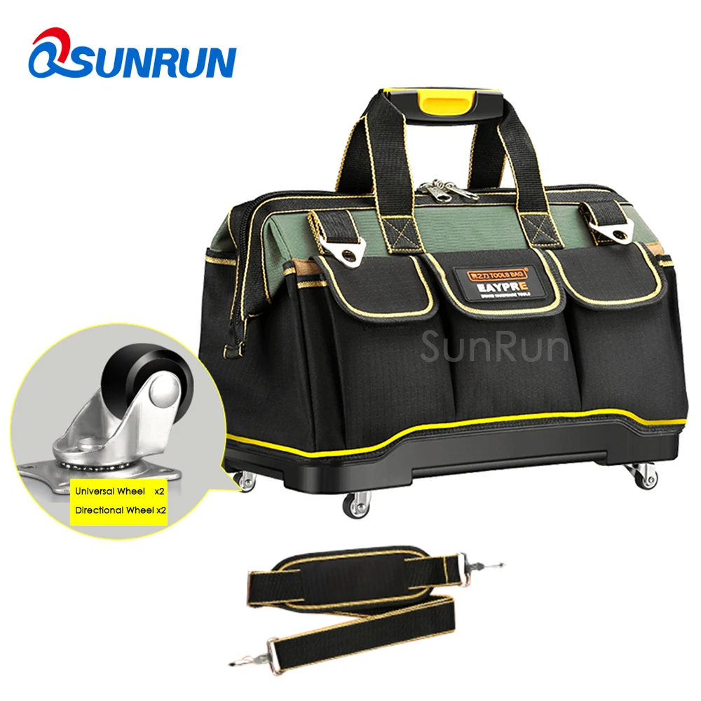 

Universal wheel Plastic bottom repair toolbag 1680D Oxford cloth tool bag single shoulder portable kit waterproof Wheel Tool Bag