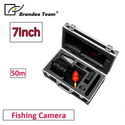 50 м 7 "дюймов HD подводный рыболовный видео камера комплект 12 шт. белые светодиоды видео рыболокаторы 50 м кабель, бесплатная доставка