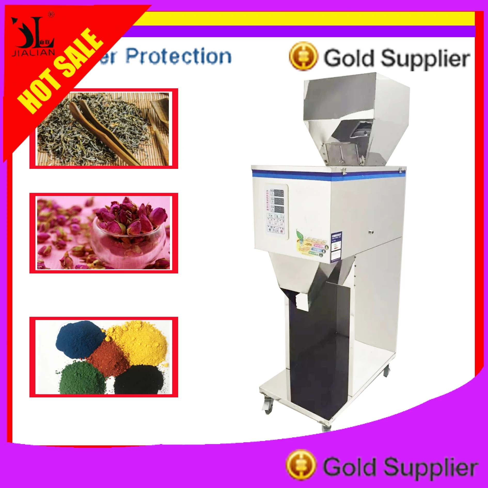 

1000g Auto Scale Herb Filling And Weighing Machine Tea Leaf Powder Grain Medicine Seed Salt Rice Packing Filler Red Dates Millet