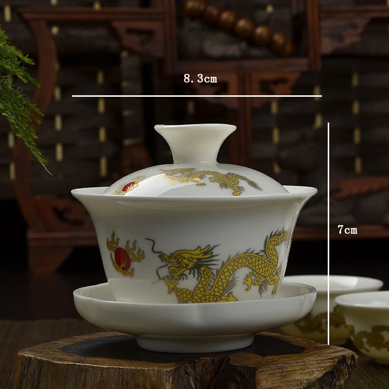 4 стиля белый фарфор OGai Wan с узором ручной работы чайный набор
