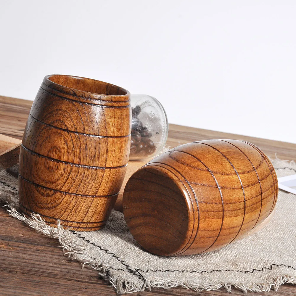 2019 New Wooden Cup Log Color Handmade Natural Wood Coffee Tea Beer Juice Milk Mug Portable Transparency Drinking Cup #Q25R (4)