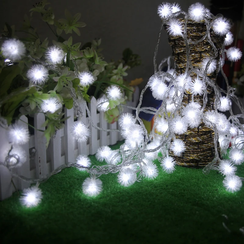 10 м 100 лампы шар светодиодный гирлянда Рождественская гирлянда праздник изящные свадебные светильники украшение для вечерние украшения наружное освещение