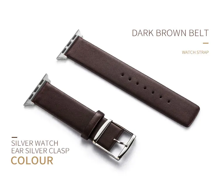 MEIKANGHUI бренд наручный ремешок для наручных часов с кожаным ремешком для 38/42 мм Apple Watch iwatch ремни серии, версия 1, 2, 3, ремешок петли ремень Замена - Цвет ремешка: See chart