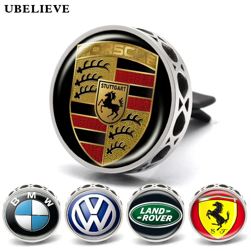 

Ubelieve Car Logo Stainless Steel Locket Car Diffuser Vent Clip Essential Oil Diffuser Locket Aroma Jewelry 30MM With Felt Pads