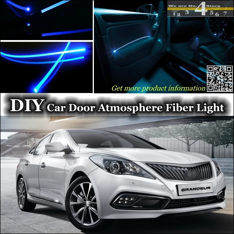 

interior Ambient Light Tuning Atmosphere Fiber Optic Band Lights For Hyundai Grandeur Azera Inside Door Panel illumination Refit
