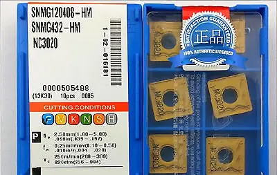 

2PCS NEW KOR+ SNMG120408-HM NC3020 Carbide Inserts 10PCS/Box
