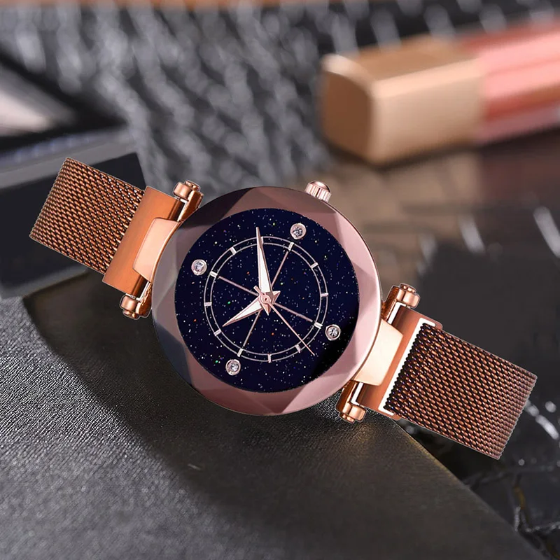 Геометрические магнитные миланские женские часы, Новое поступление, женские роскошные брендовые наручные часы, женские кварцевые часы из розового золота