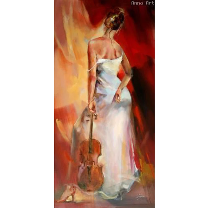 

Hand Painted modern Art Modern Figure Painting The Red Shoe by Anna canvas painting for home decor Canvens painting Living room